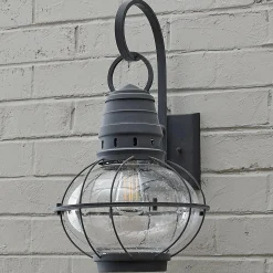 Seeded Glass Globe Outdoor Sconce - Large
