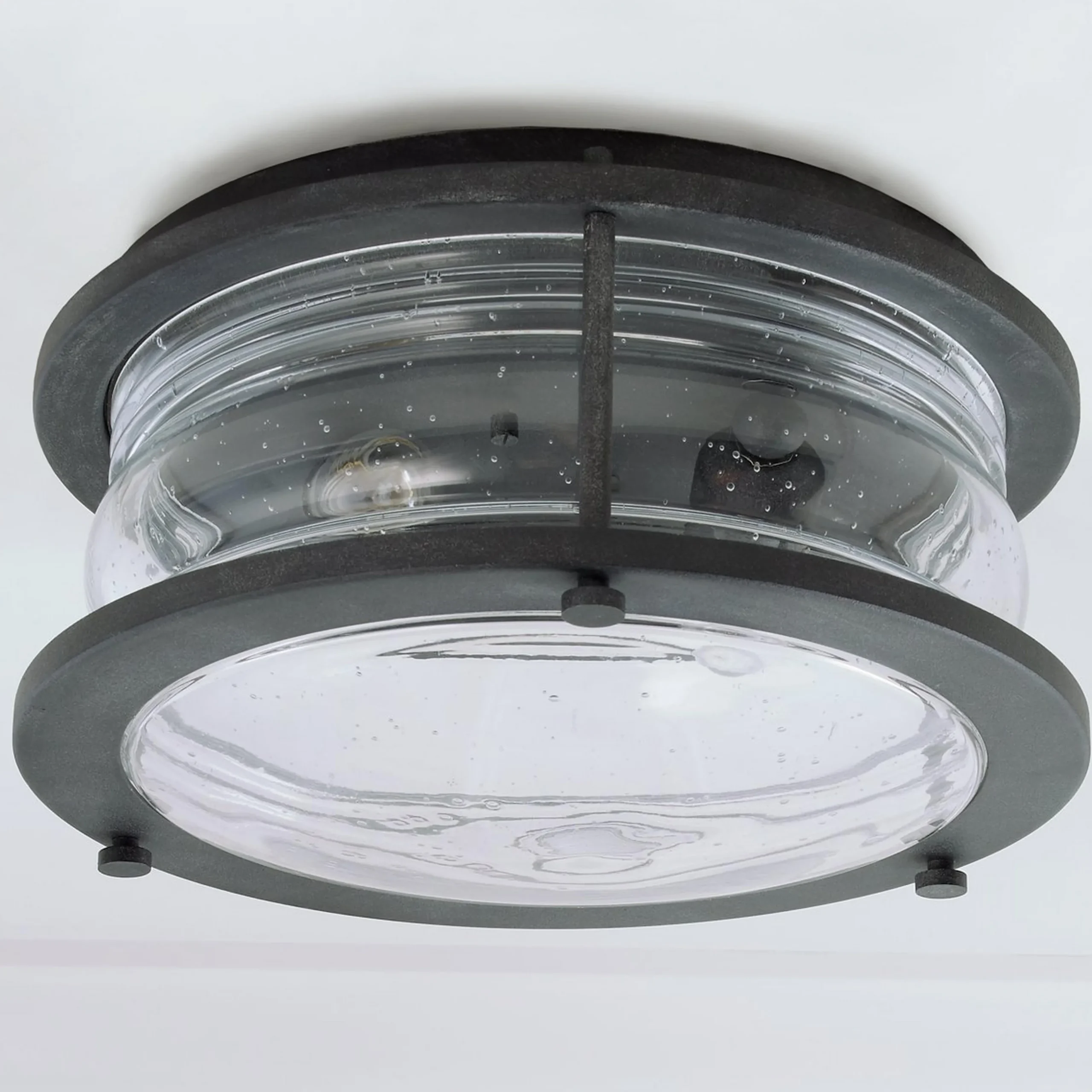 Seeded Glass Jar Outdoor Ceiling Light