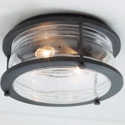 Seeded Glass Jar Outdoor Ceiling Light