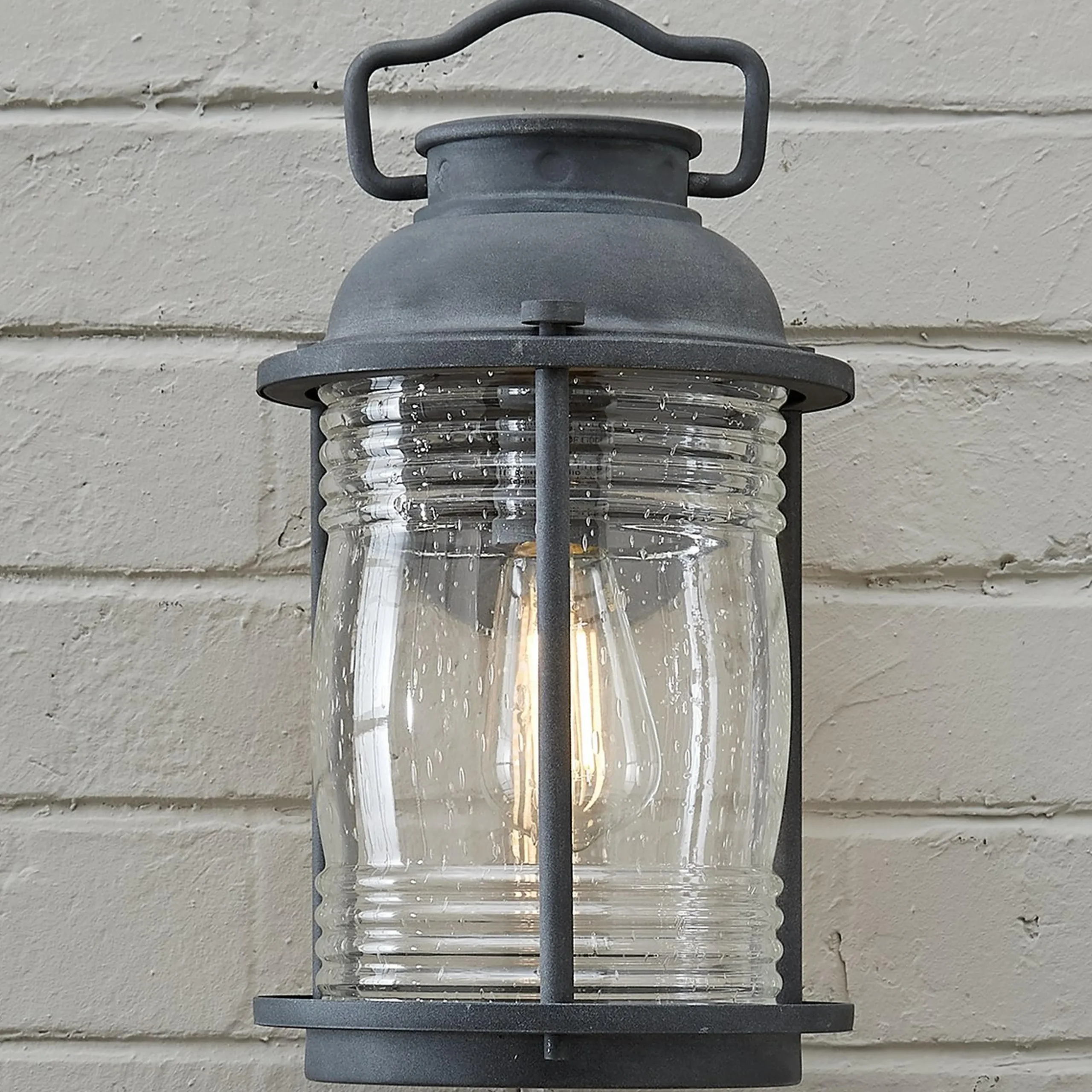 Seeded Glass Jar Outdoor Sconce - Medium