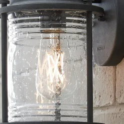 Seeded Glass Jar Outdoor Sconce - Small
