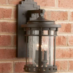 Seeded Glass Prairie Style Outdoor Sconce - Large