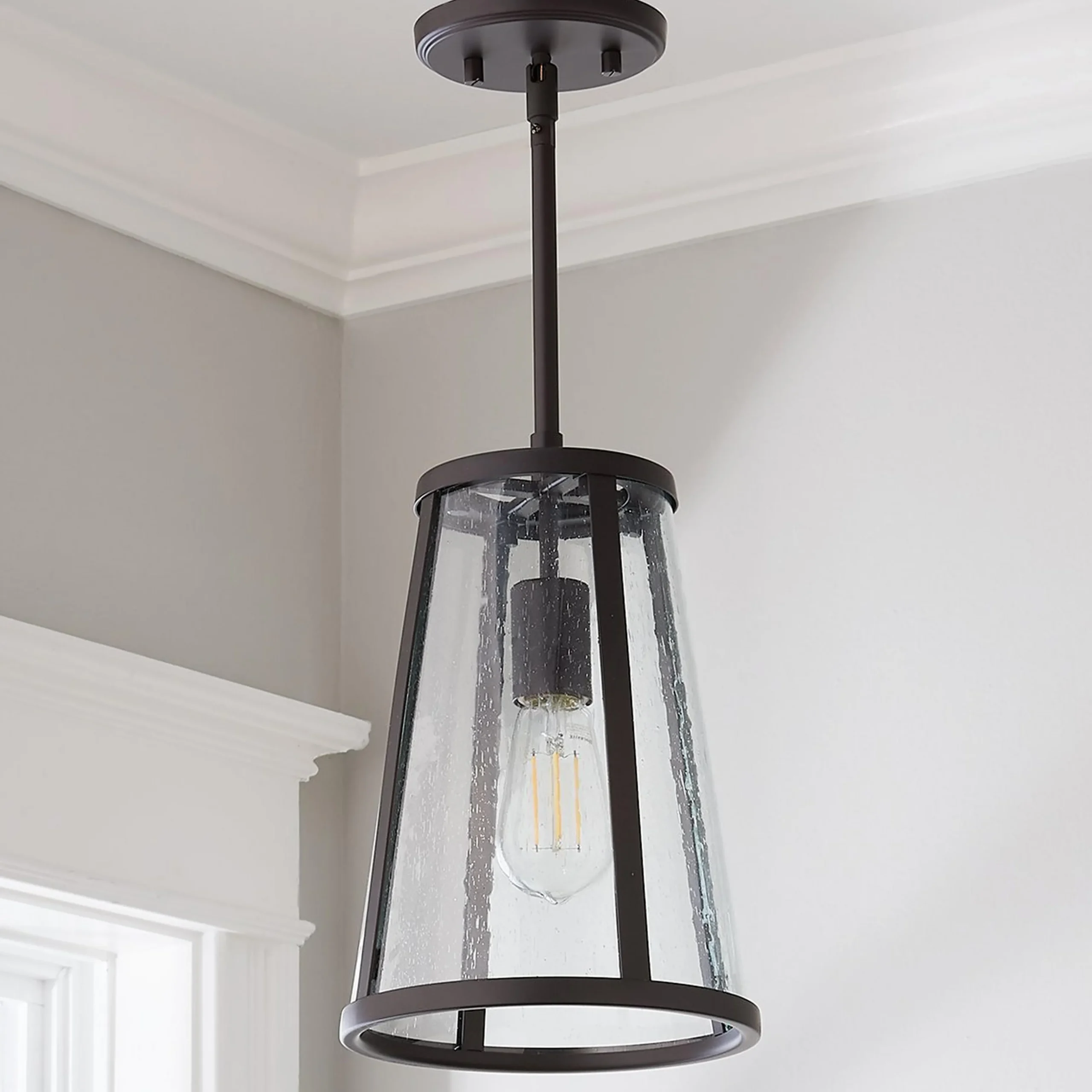 Seeded Glass Transitional Pendant - Small