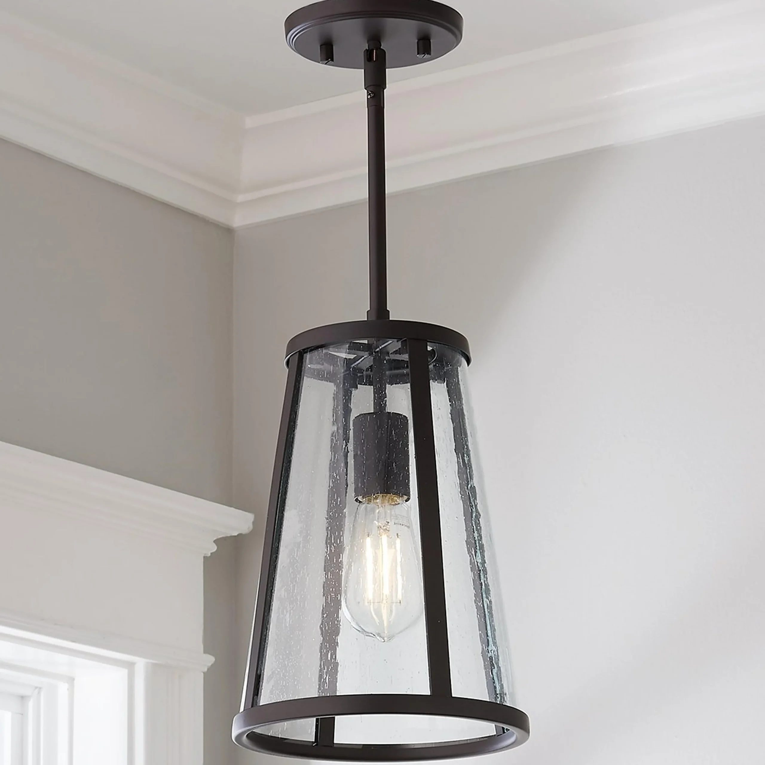 Seeded Glass Transitional Pendant - Small