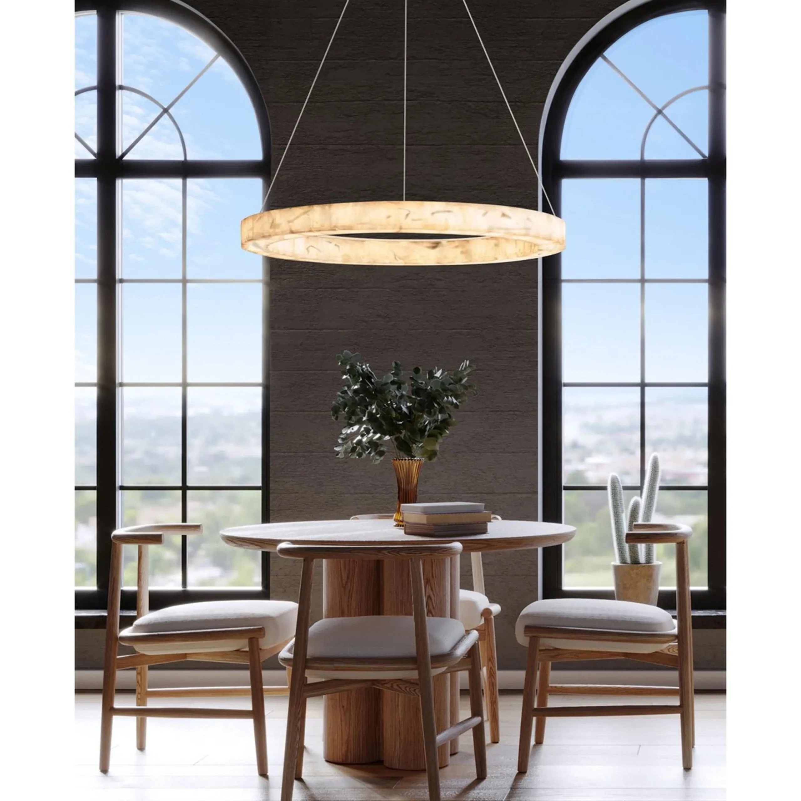 Septimus Ring Chandelier - Small - Faux Alabaster