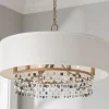 Shell and Crystal Drum Shade Chandelier