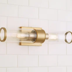 Simple Glass Cylinder Sconce - 2 Light