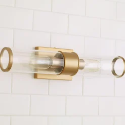 Simple Glass Cylinder Sconce - 2 Light