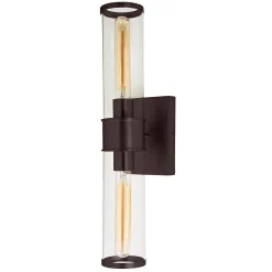 Simple Glass Cylinder Sconce - 2 Light