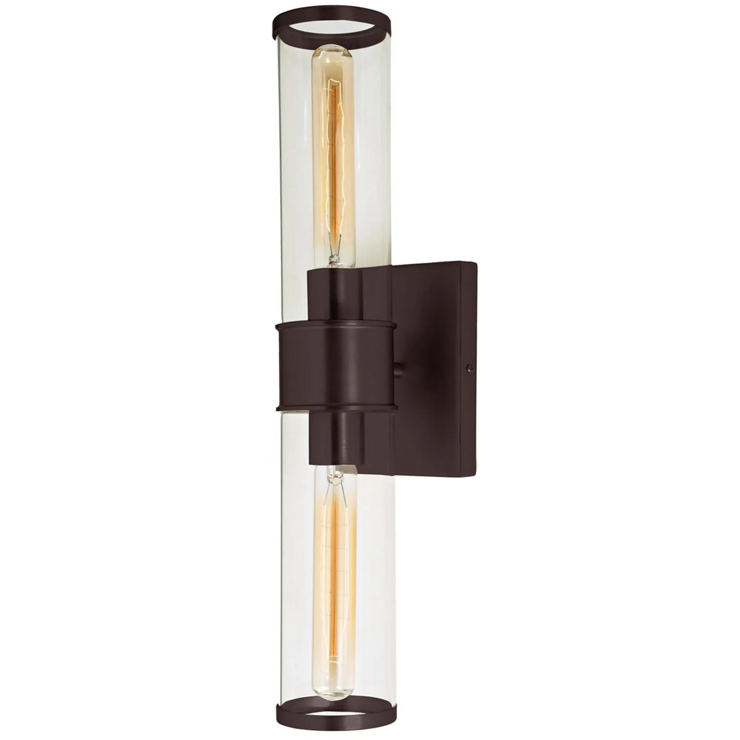 Simple Glass Cylinder Sconce - 2 Light