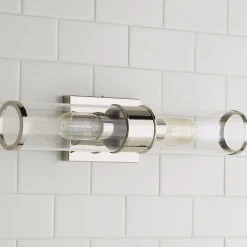 Simple Glass Cylinder Sconce - 2 Light