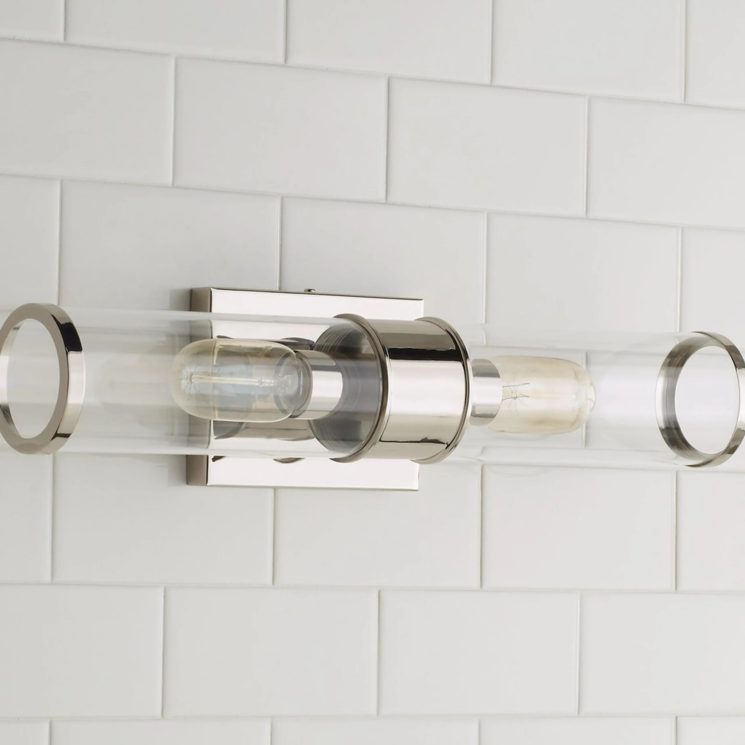 Simple Glass Cylinder Sconce - 2 Light