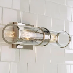 Simple Glass Cylinder Sconce - 2 Light