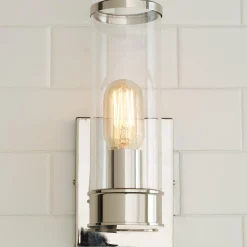 Simple Glass Cylinder Sconce - 1 Light