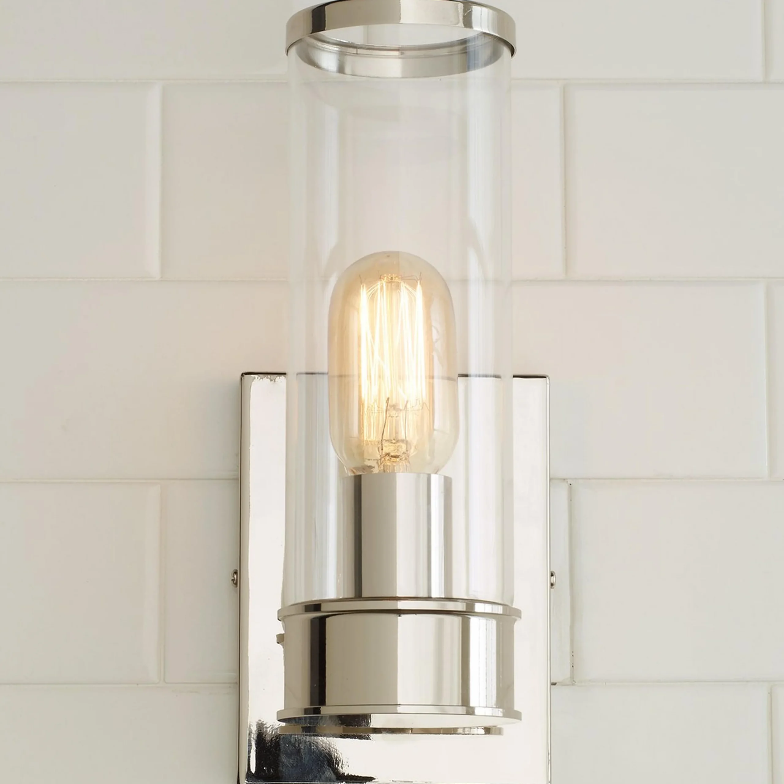 Simple Glass Cylinder Sconce - 1 Light
