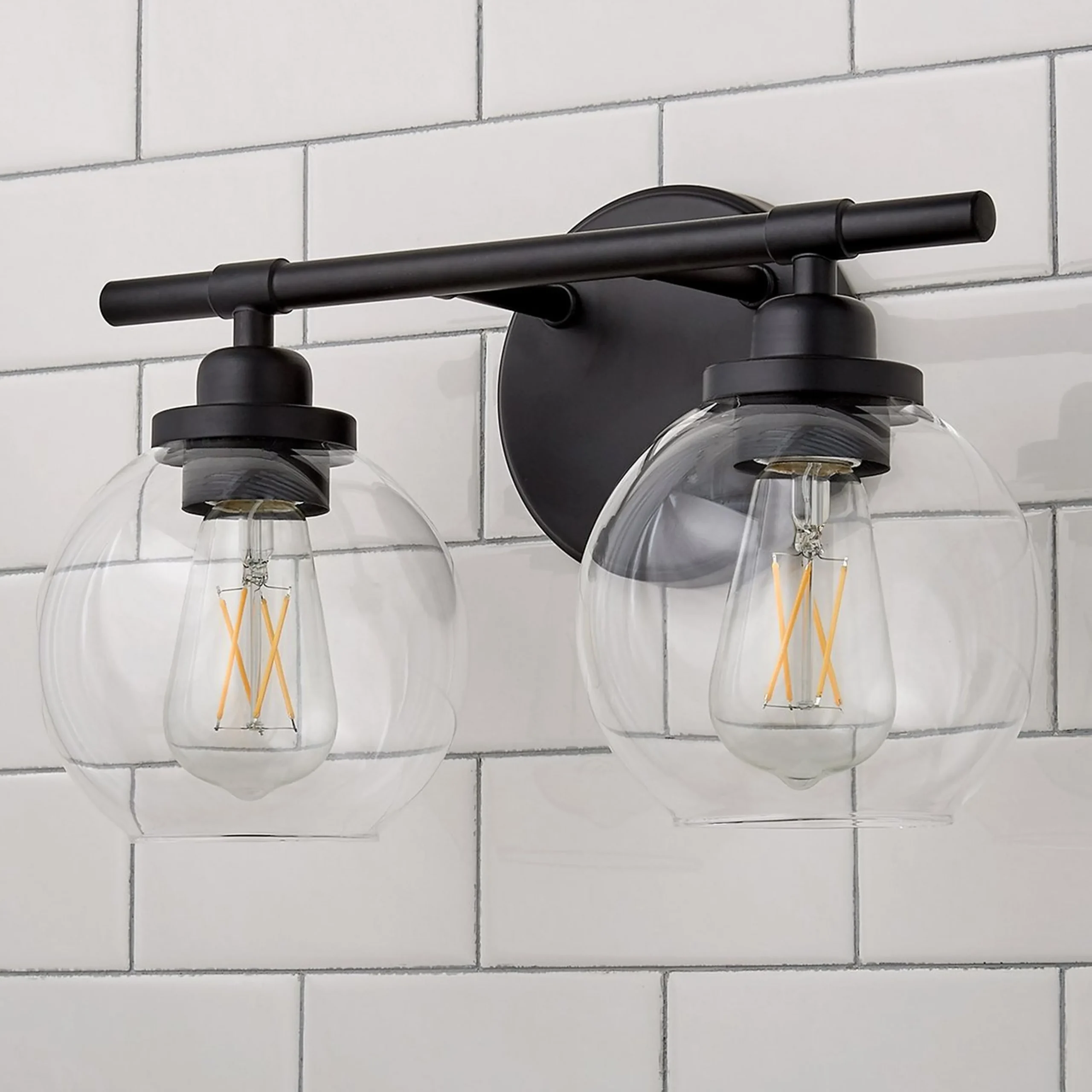 Simple Globe Vanity Light - 2 Light