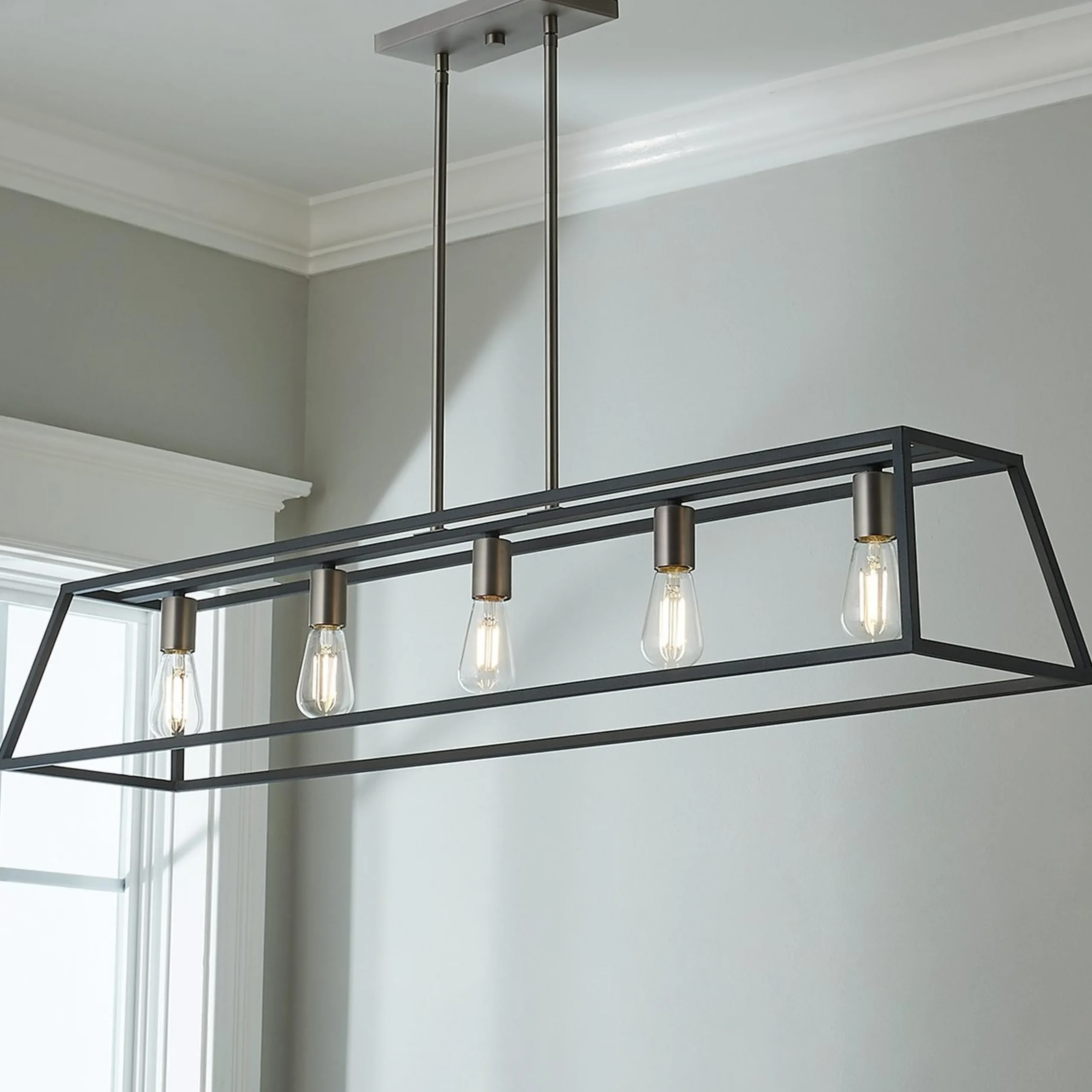 Sleek Minimalist Island Chandelier - 5 Light