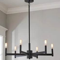 Sleekly Modern Squared Chandelier - 6 Light