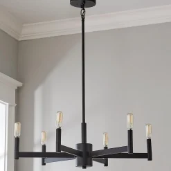 Sleekly Modern Squared Chandelier - 6 Light