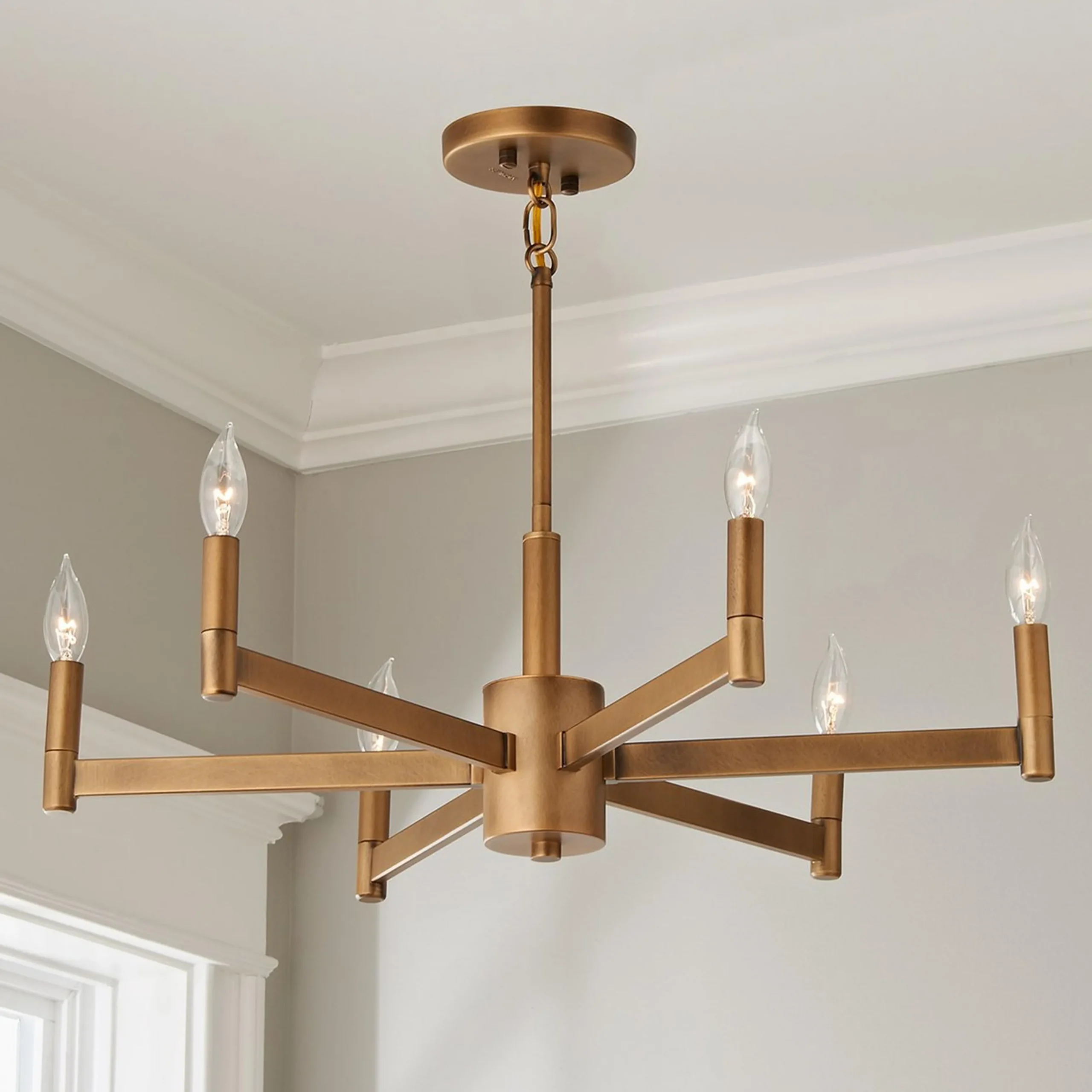 Sleekly Modern Squared Chandelier - 6 Light