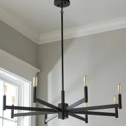 Sleekly Modern Squared Chandelier - 8 Light