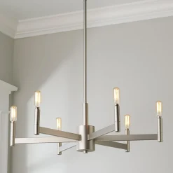 Sleekly Modern Squared Chandelier - 6 Light