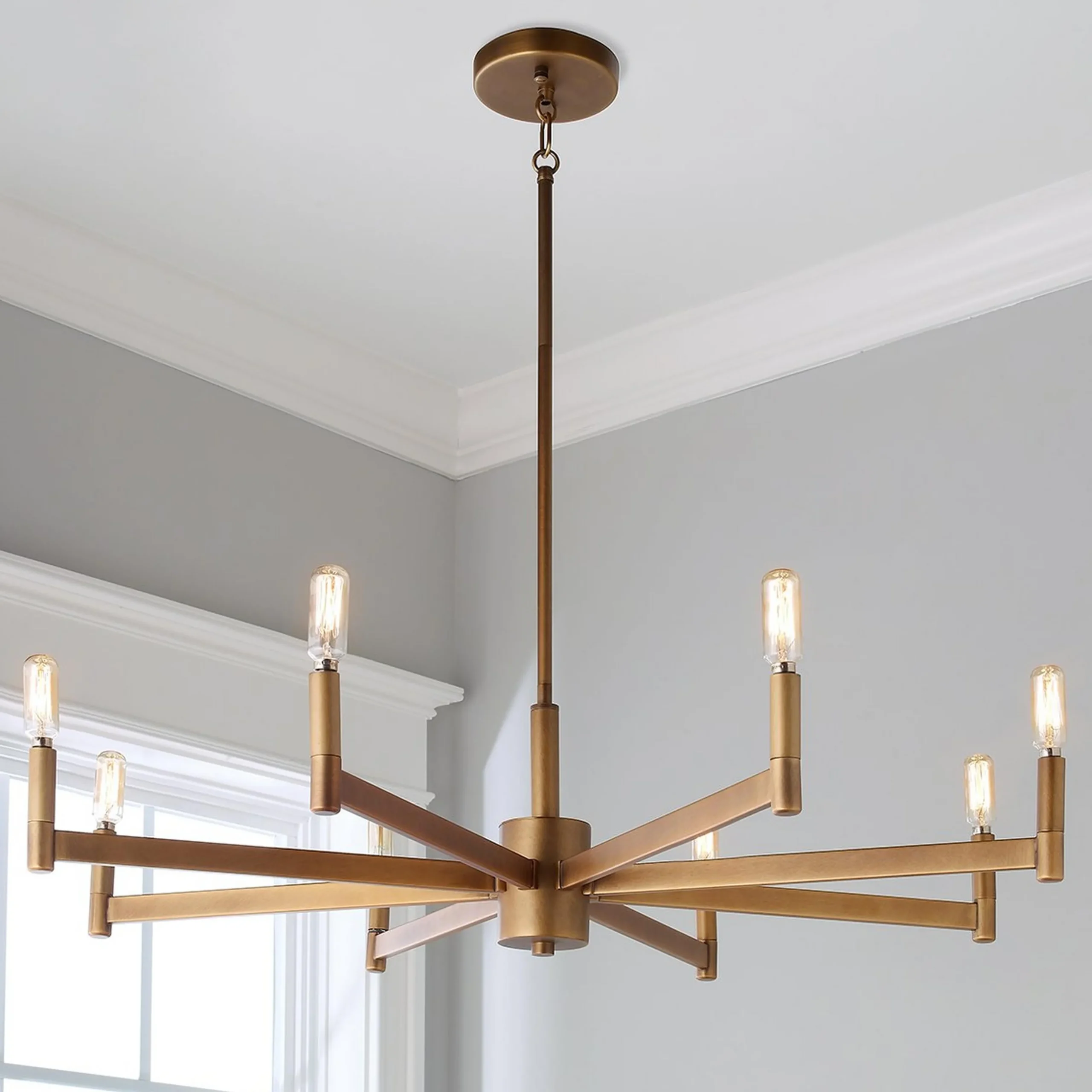 Sleekly Modern Squared Chandelier - 8 Light