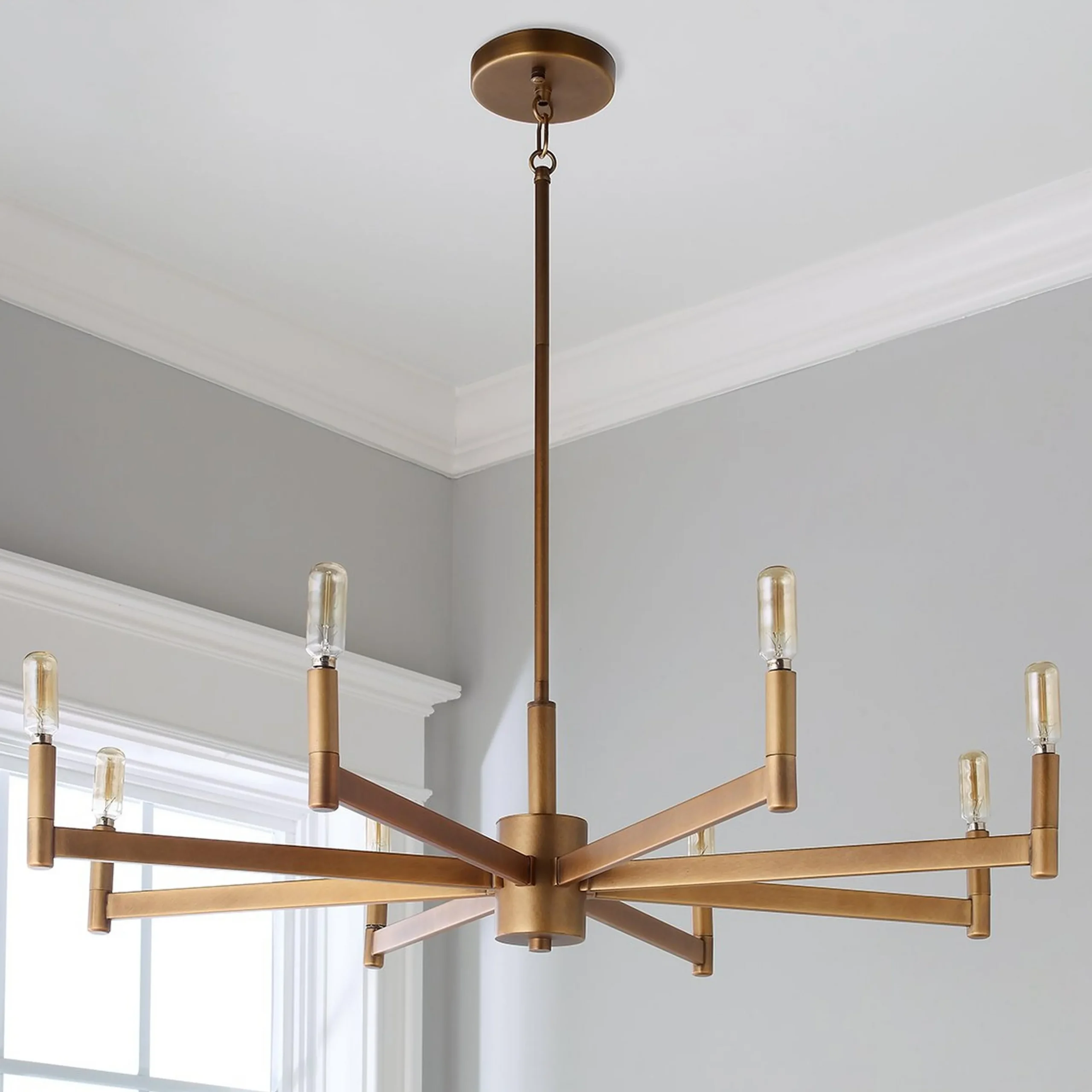 Sleekly Modern Squared Chandelier - 8 Light