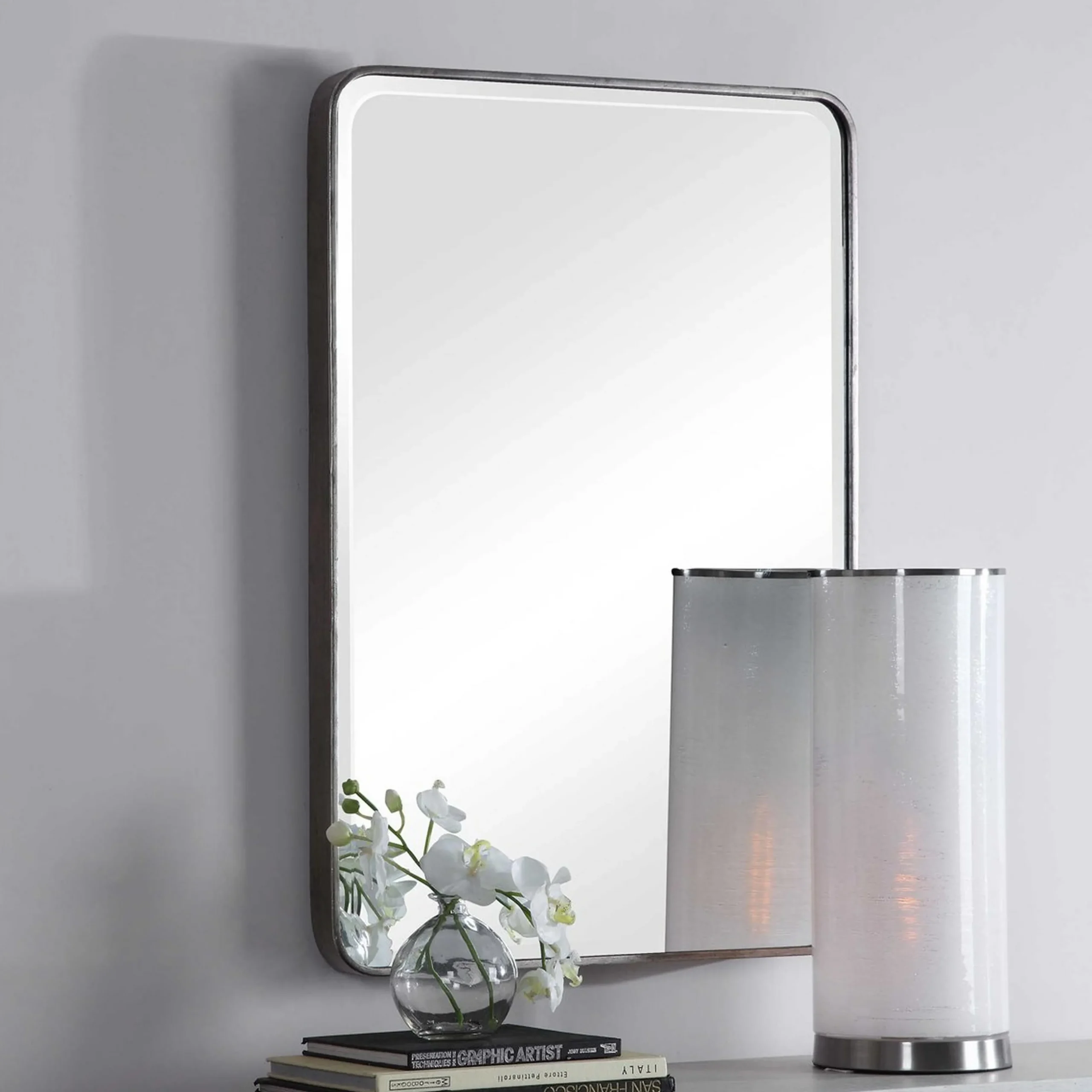 Slender Silver Mirror