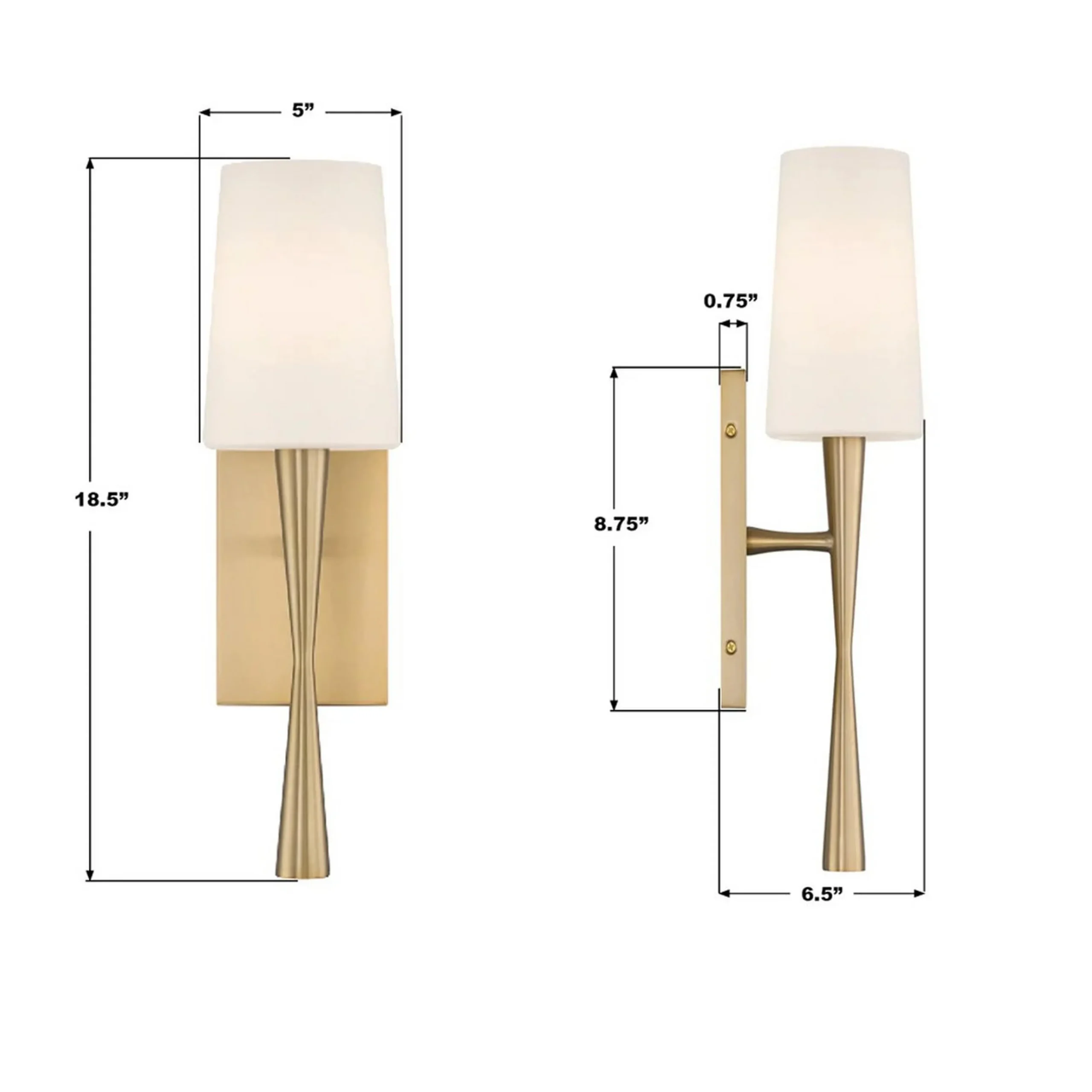 Slim Hourglass Bath Sconce