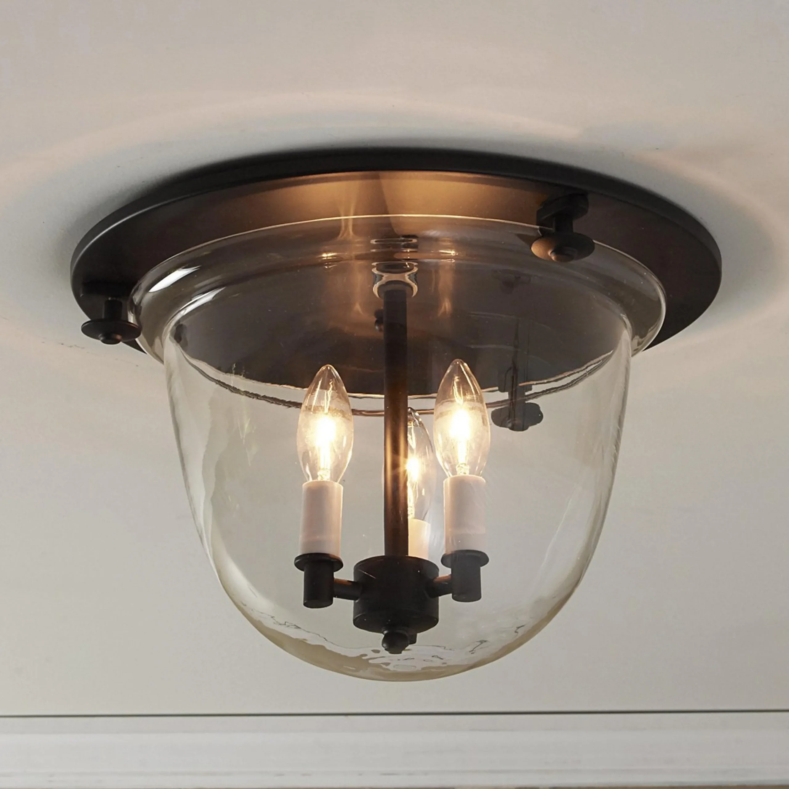Smokebell Lantern Ceiling Light - Clear