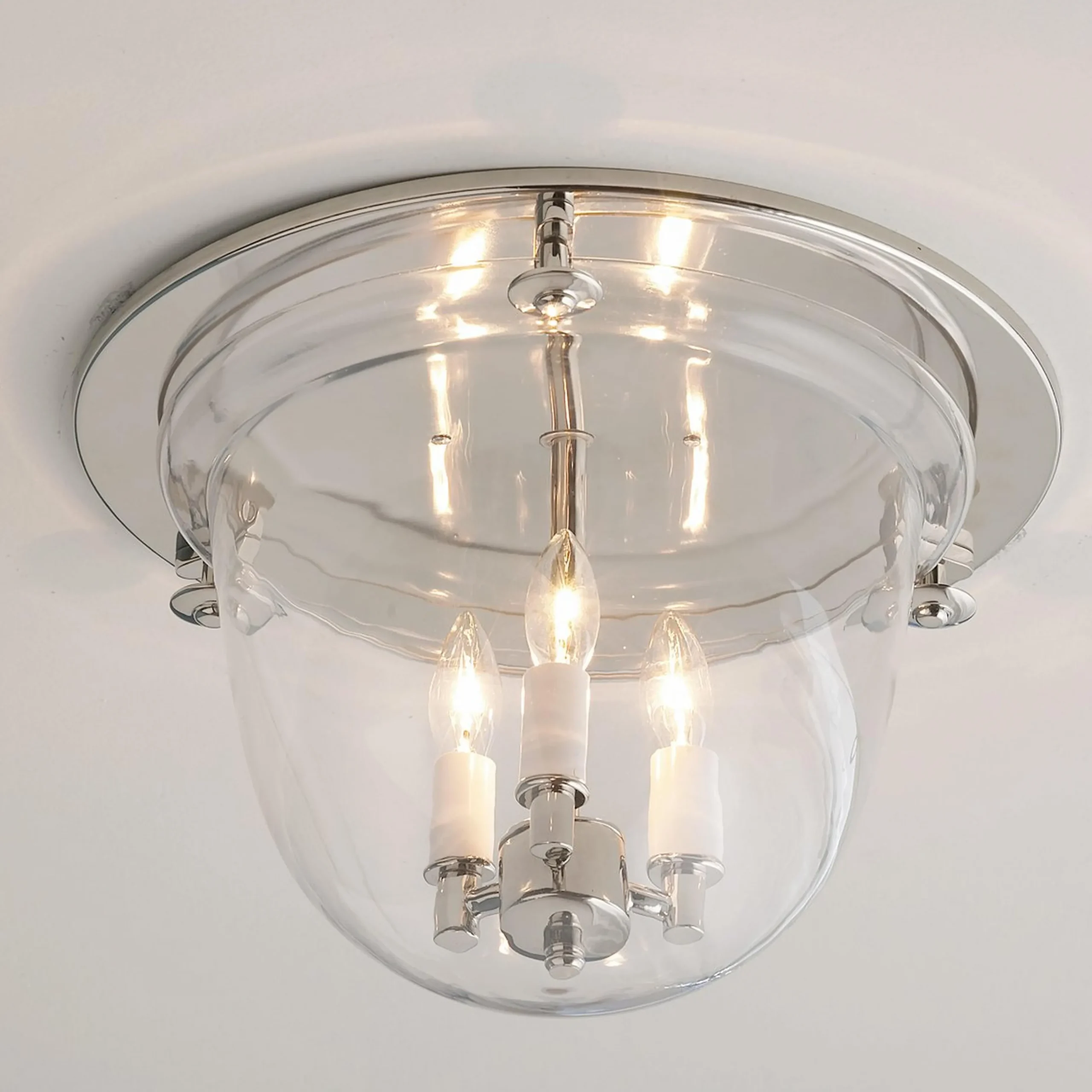 Smokebell Lantern Ceiling Light - Clear