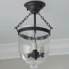 Smokebell Lantern Semi-Flush Ceiling Light - Small