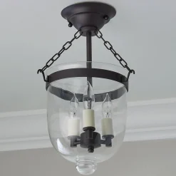 Smokebell Lantern Semi-Flush Ceiling Light - Small