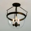 Smokebell Lantern Semi-Flush Ceiling Light - Large - Clear