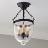 Smokebell Lantern Semi-Flush Ceiling Light - Small