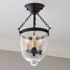 Smokebell Lantern Semi-Flush Ceiling Light - Small