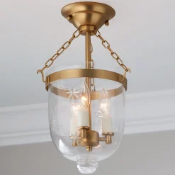 Smokebell Lantern Semi-Flush Ceiling Light - Small