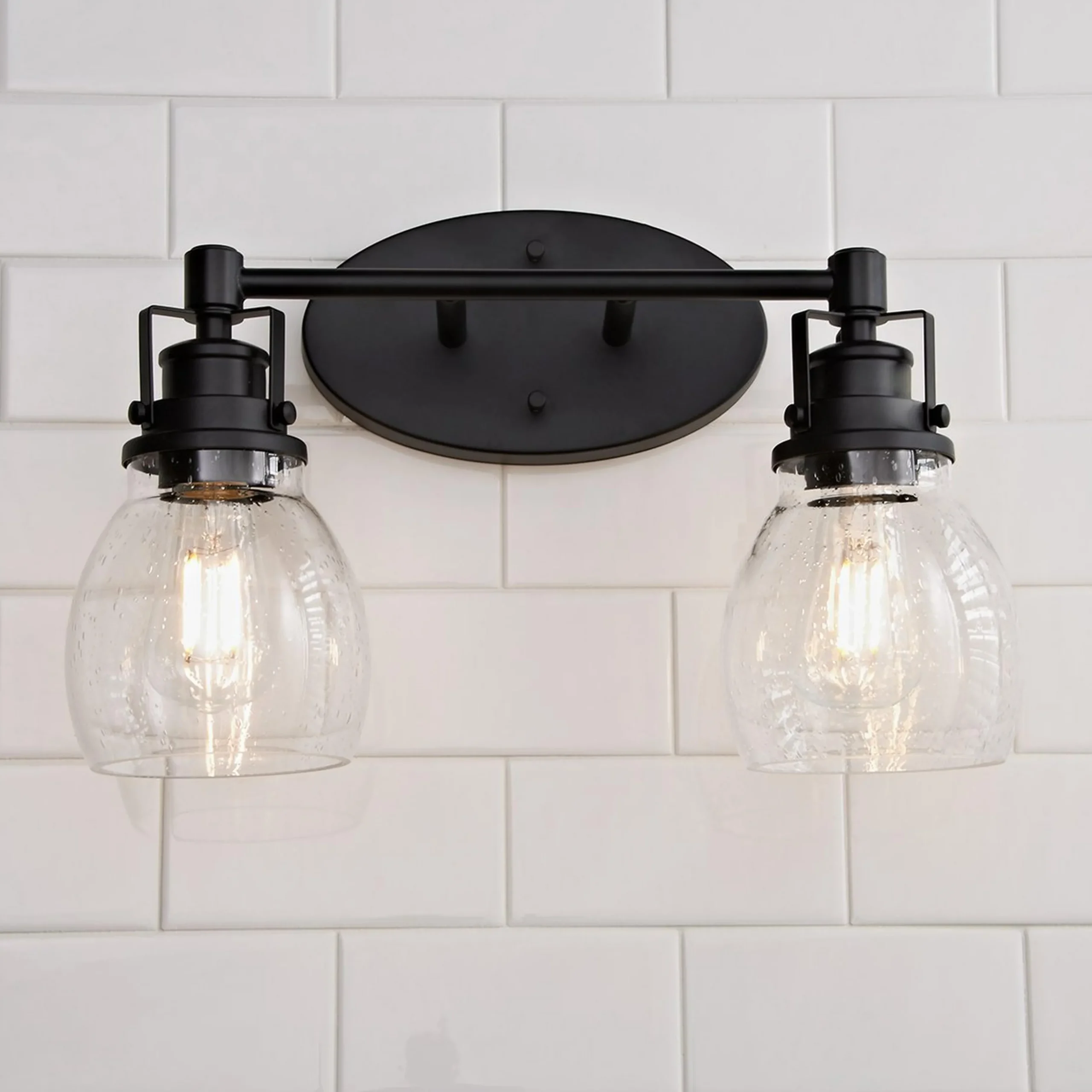 Soft Seeded Vanity Light - 2 Light