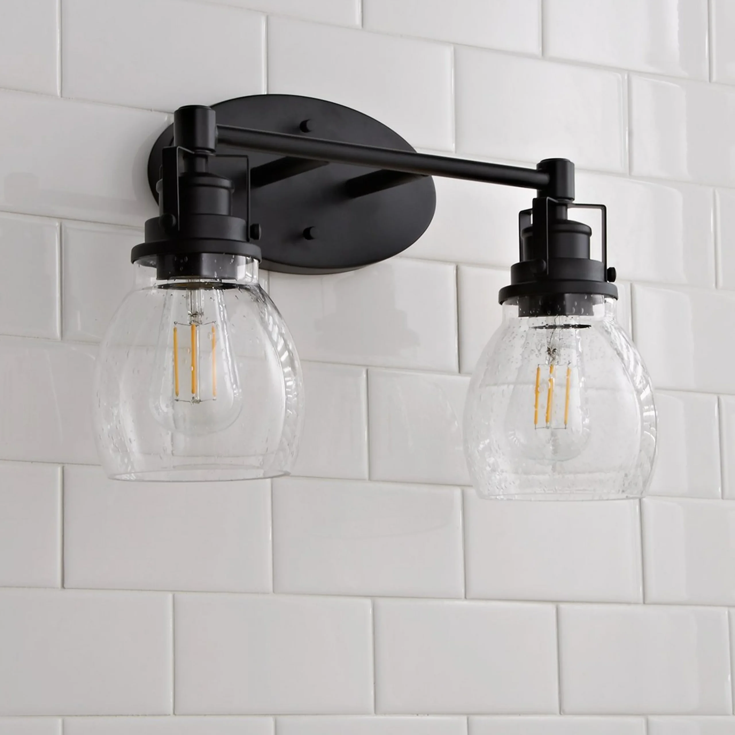 Soft Seeded Vanity Light - 2 Light