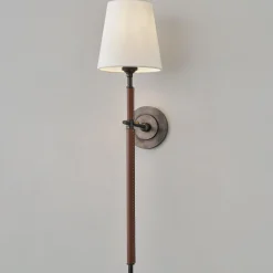 Soho Leather Tall Sconce - 1 Light