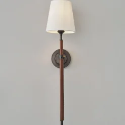 Soho Leather Tall Sconce - 1 Light