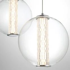 Spectrogram LED Chandelier - 3 Light - Clear