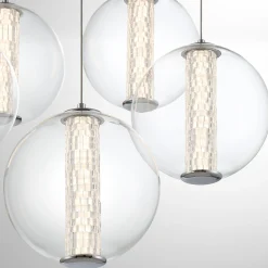 Spectrogram LED Chandelier - 5 Light - Clear