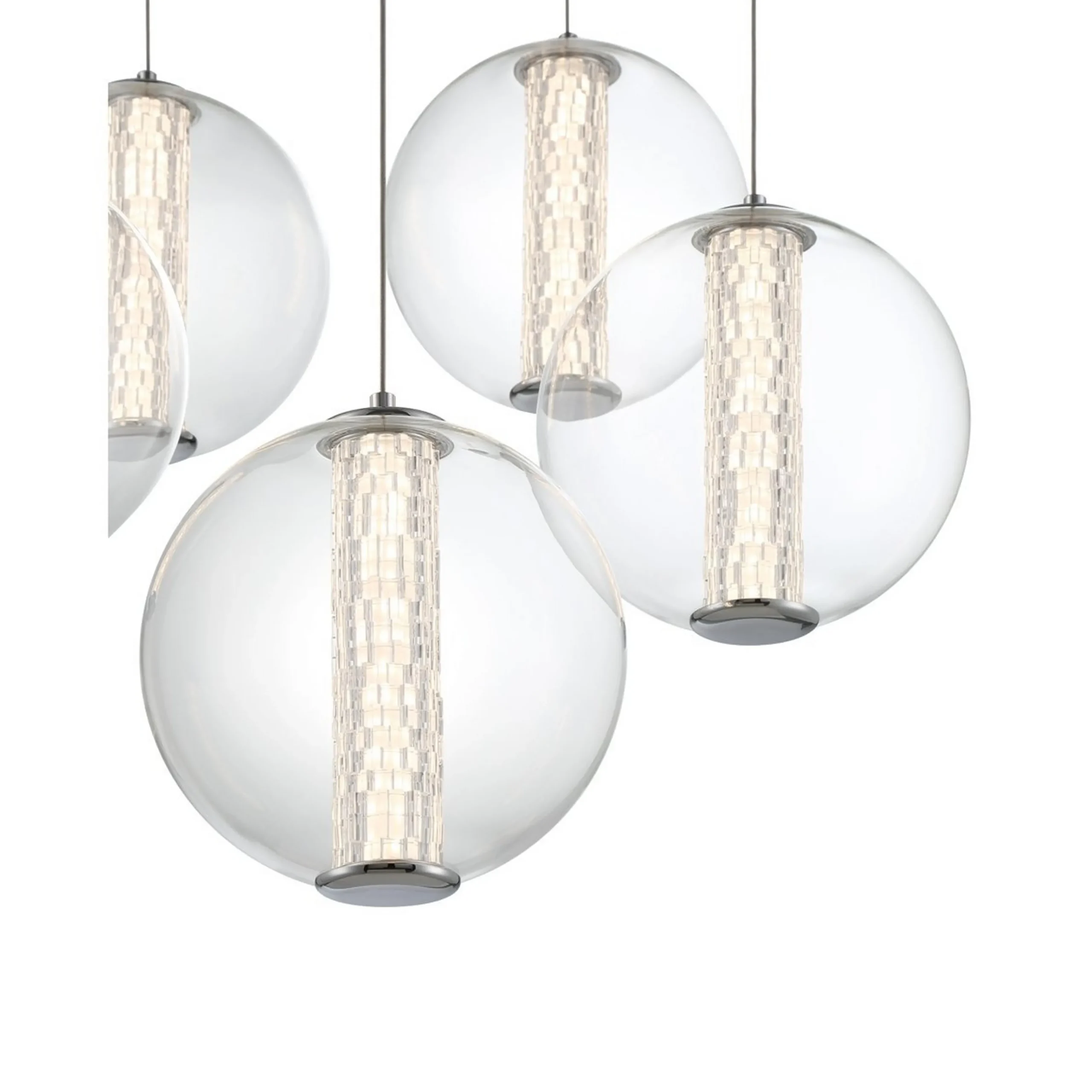 Spectrogram LED Chandelier - 5 Light - Clear