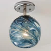 Stormy Skies Glass Globe Semi-Flush Ceiling Light
