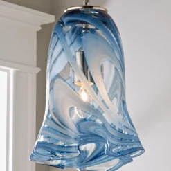 Stormy Skies Ruffled Art Glass Pendant