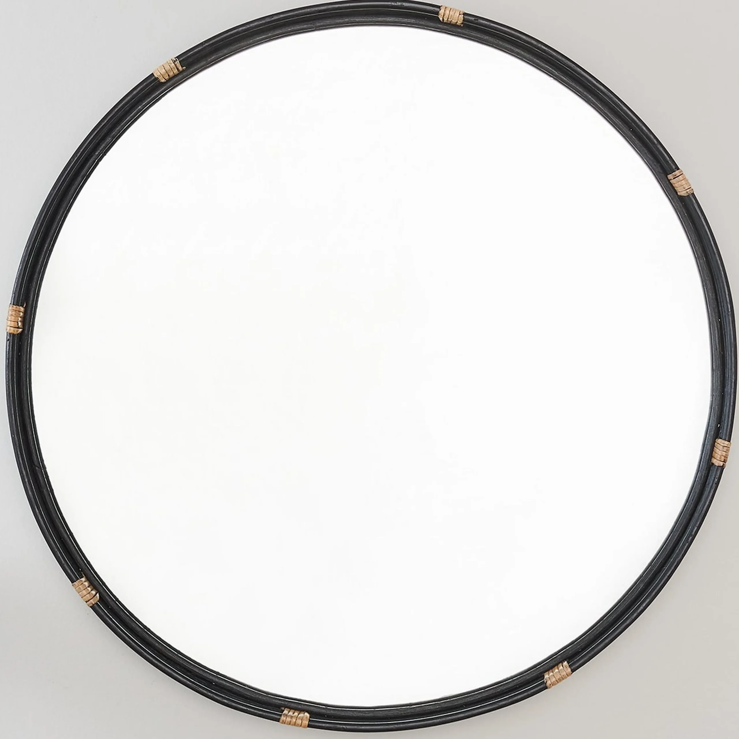 Striped Rattan Mirror