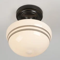 Striped Schoolhouse Semi-Flush Ceiling Light