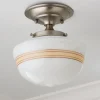 Striped Schoolhouse Semi-Flush Ceiling Light